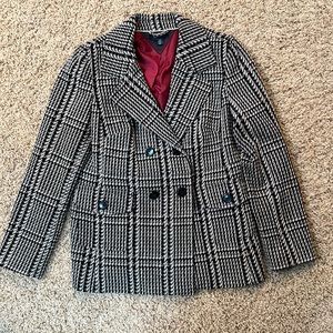 Women’s, Tommy Hilfiger. Black and white pea coat, size large